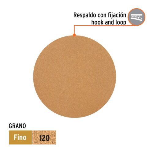 103424 - Paquete c/5 discos de lija 5" grano 120, ciegos