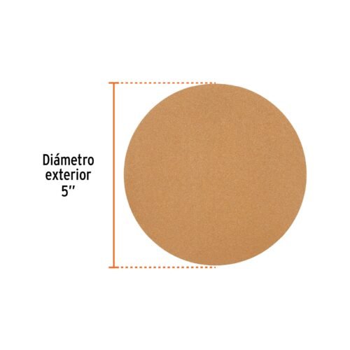 103424 - Paquete c/5 discos de lija 5" grano 120, ciegos