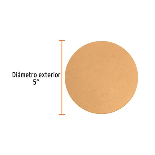 103425 - Paquete c/5 discos de lija 5" grano 150, ciegos