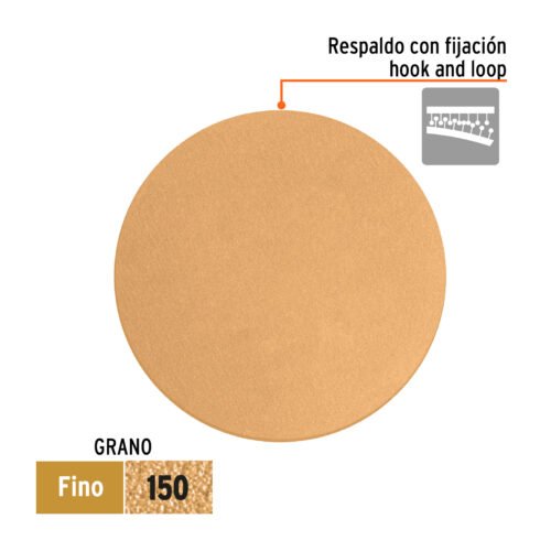103425 - Paquete c/5 discos de lija 5" grano 150, ciegos