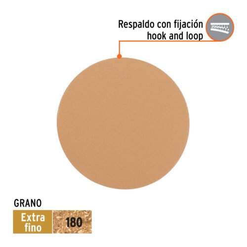 103426 - Paquete c/5 discos de lija 5" grano 180, ciegos