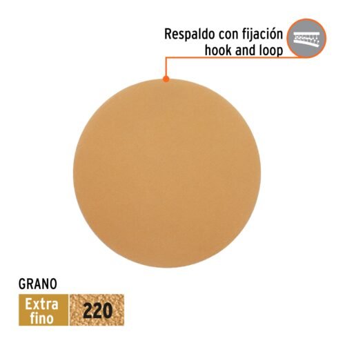 103427 - Paquete c/5 discos de lija 5" grano 220, ciegos