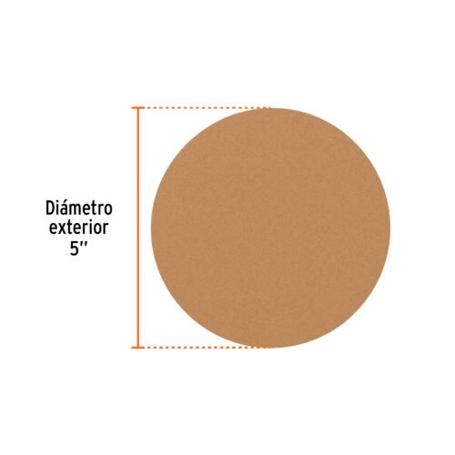 103428 - Paquete c/5 discos de lija 5" grano 240, ciegos