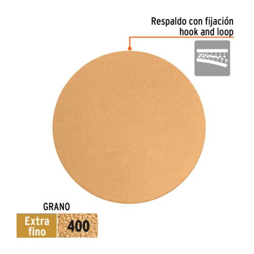 103430 - Paquete c/5 discos de lija 5" grano 400, ciegos
