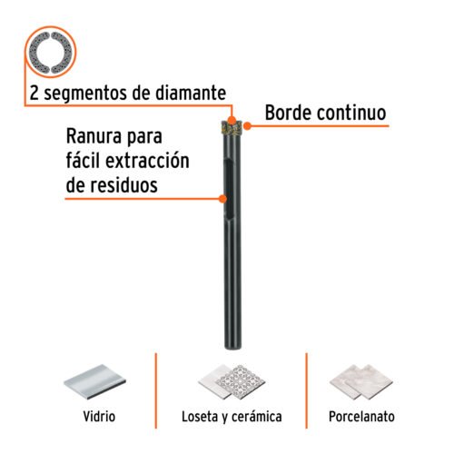 103432 - Broca diamantada 1/4" (6 mm), TRUPER