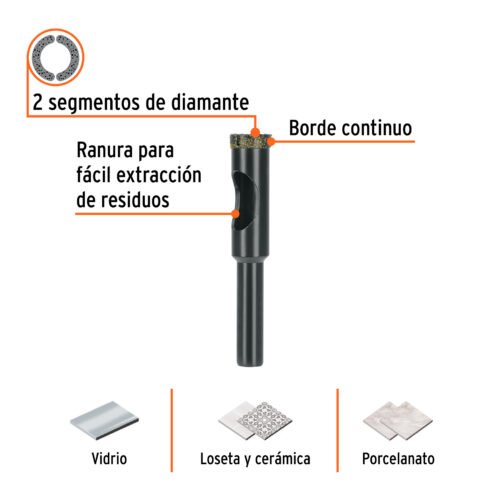 103435 - Broca diamantada 1/2" (13 mm), TRUPER