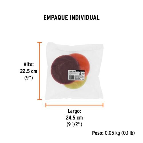 103438 - Juego de 3 esponjas p/pulir de 5" hook and loop,TRUPER