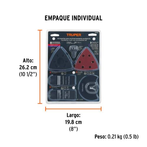 103440 - Kit con 8 accesorios para multiherramienta, TRUPER PRO