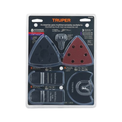 103440 - Kit con 8 accesorios para multiherramienta, TRUPER PRO