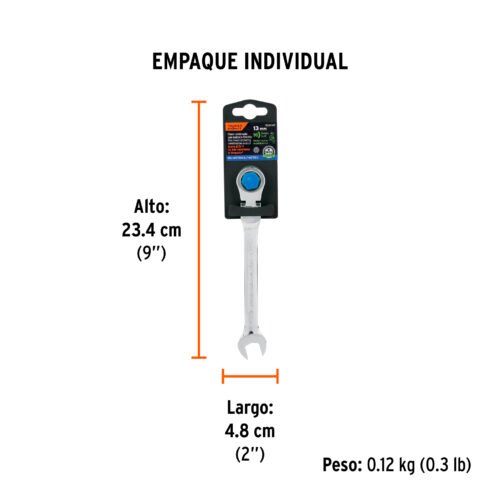 103447 - Llave combinada con matraca 13 mm flexible, Expert