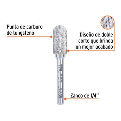 103480 - Lima rotativa punta cilindro redonda, 13 mm, TRUPER