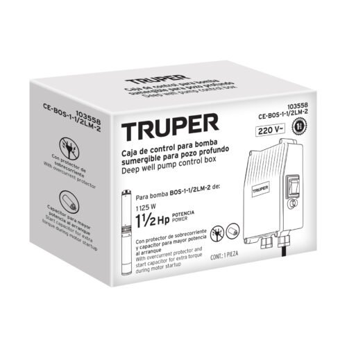 103558 - Caja de control p/bomba pozo profundo 1 1/2 HP, 220V, Truper