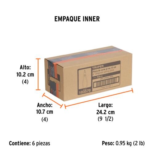 103570 - Pinza de corte al ras 6" mango de PVC, Truper