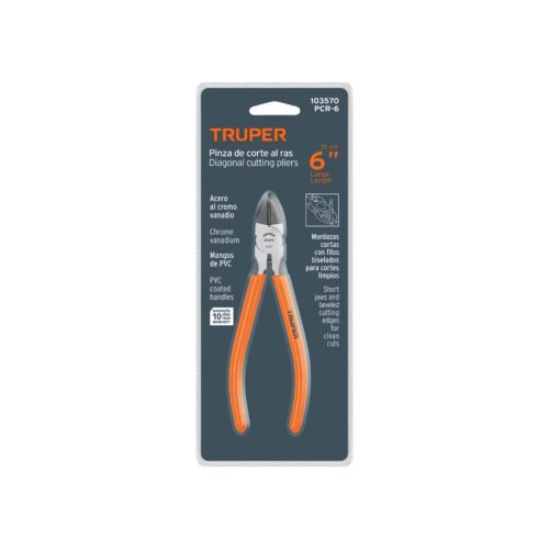 103570 - Pinza de corte al ras 6" mango de PVC, Truper