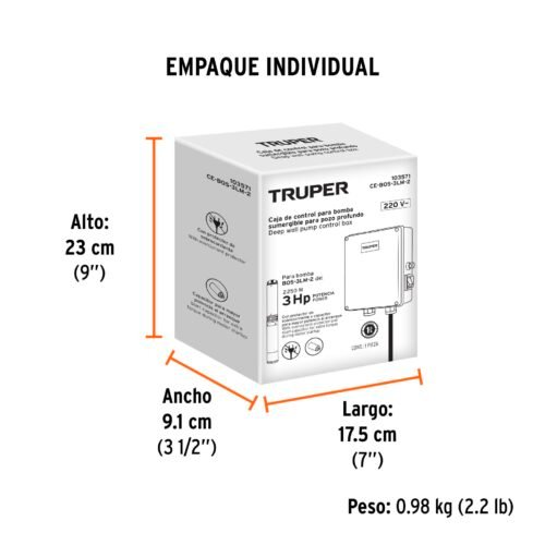 103571 - Caja de control p/bomba pozo profundo 3 HP, 220V, Truper