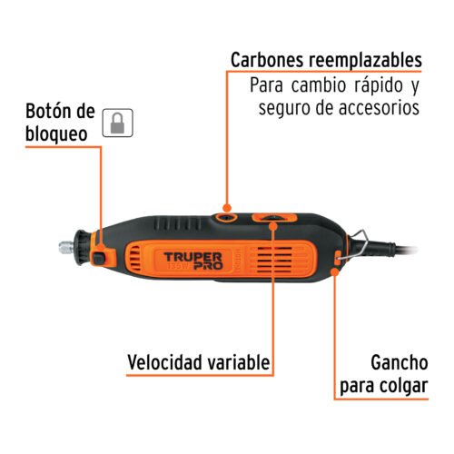 103580.1 103580 - Herramienta rotativa 135W con 97 accesorios, TRUPER PRO