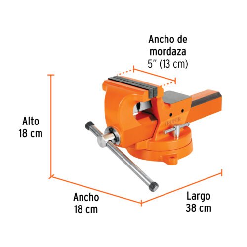 103598 - Tornillo de banco 5" industrial de hierro dúctil, Expert
