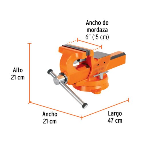 103599.2 103599 - Tornillo de banco 6" industrial de hierro dúctil, Expert