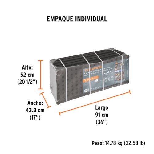 103600.3 103600 - Estante plástico uso rudo 7 rep/cap. 70 Kg, 185x43x91,TRUPER