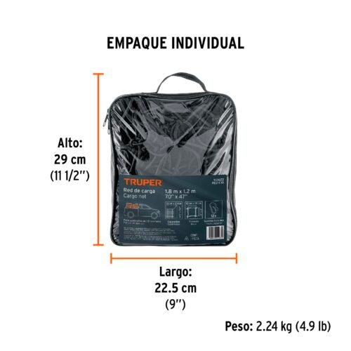 103622 - Red de carga 1.80 m x 1.20 m para camioneta, 1.5 Ton, Truper