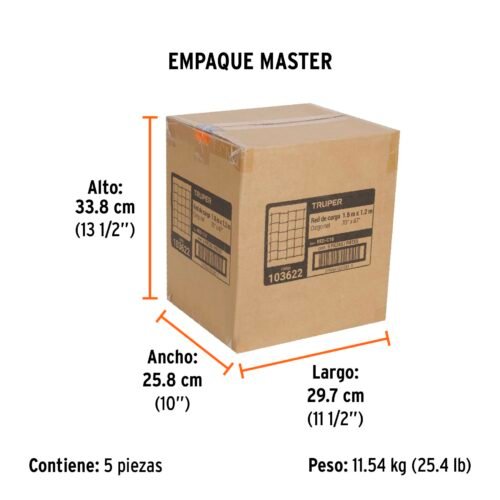 103622 - Red de carga 1.80 m x 1.20 m para camioneta, 1.5 Ton, Truper