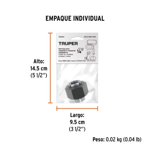 103633 - Collet de 1/4" para ROUI-20A, Truper