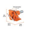 103643 - Tornillo de banco 5" multipropósito de hierro dúctil, Truper