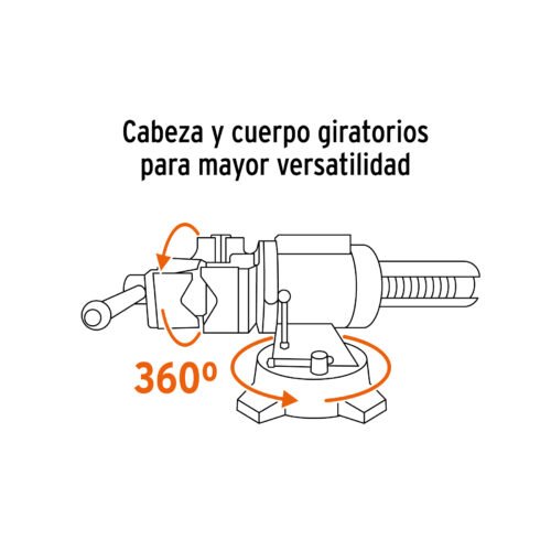 103643 - Tornillo de banco 5" multipropósito de hierro dúctil, Truper