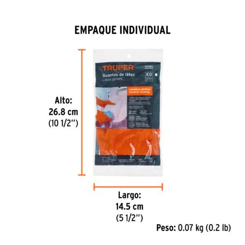 103692 - Guantes de látex para limpieza, extra grandes, Truper