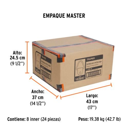 103697 - Blister con 10 anclajes para redes de carga de 3.5 ton.