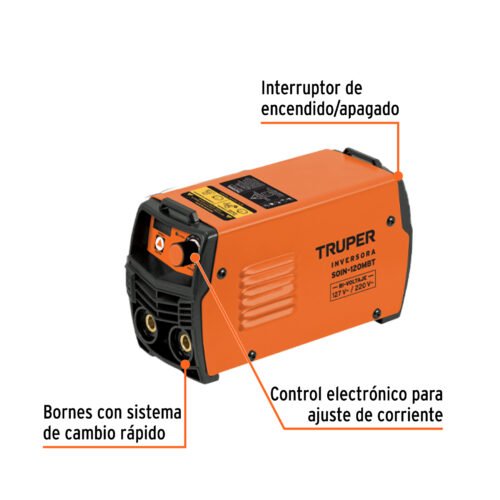 103704 - Mini soldadora inversora, 130A, bi-voltaje 127/220V, TRUPER
