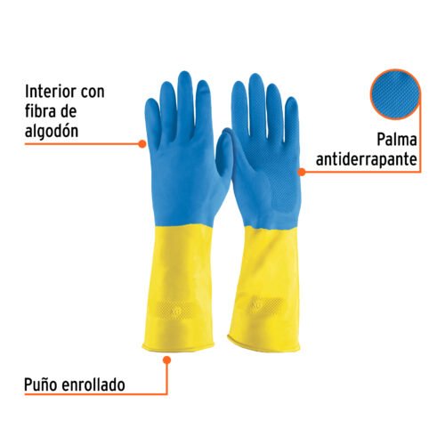 103712 - Guantes de látex reforzados para limpieza, XG, Truper