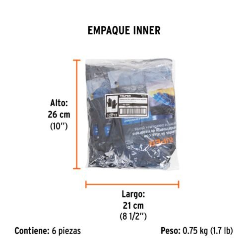 103712 - Guantes de látex reforzados para limpieza, XG, Truper