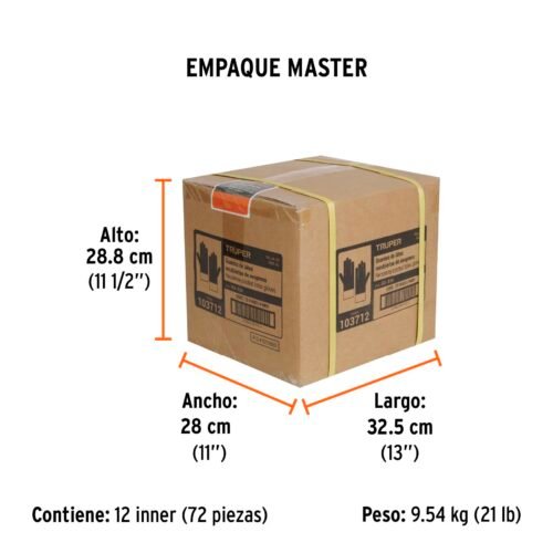 103712 - Guantes de látex reforzados para limpieza, XG, Truper