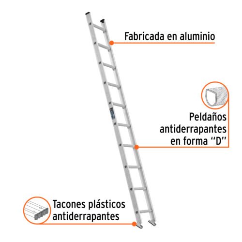 103725 - Escalera recta, tipo III, 10 peldaños, TRUPER