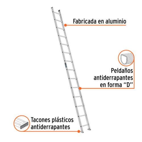 103727 - Escalera recta, tipo III, 14 peldaños, TRUPER