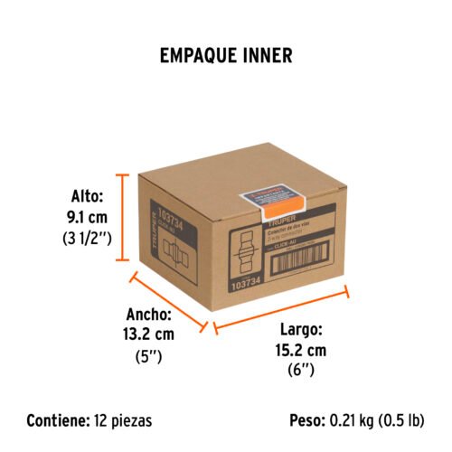 103734 - Adaptador unión 3/4" rápido de ABS, sistema click, Truper