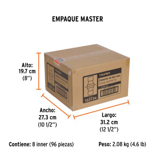 103734 - Adaptador unión 3/4" rápido de ABS, sistema click, Truper