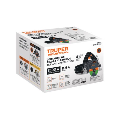 103738 103738 - Cortadora para azulejos, 4-1/2", 1320W, TRUPER INDUSTRIAL