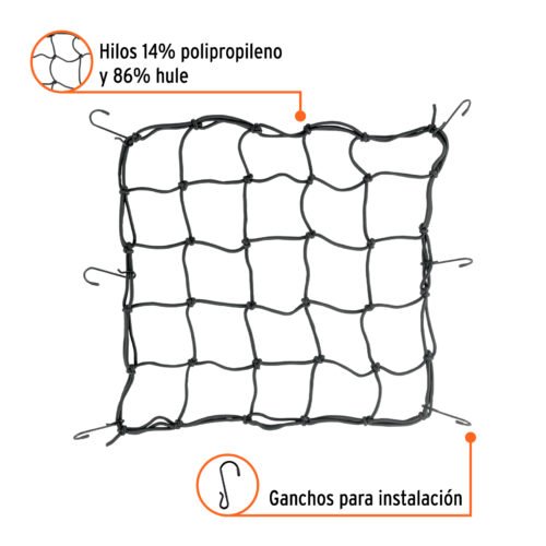 103767 - Red de carga 40 x 40 cm para motocicleta, Truper