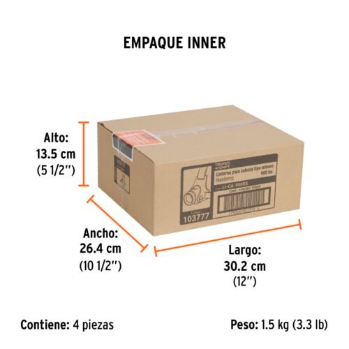 103777 - Linterna de minero LED 900 lm, recargable, TRUPER EXPERT