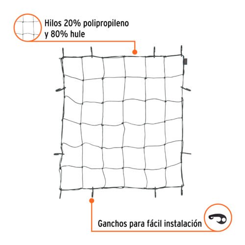 103805 - Red de carga porta equipaje de 1 m x 1 m, TRUPER