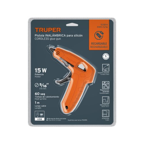 103814 - Pistola inalámbrica de 3.7V para silicón de 5/16", TRUPER