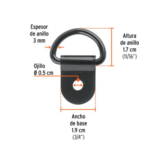 103870 - Blister con 12 anclajes para red de carga de 1.5 ton.