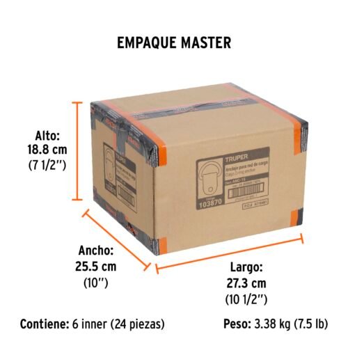 103870 - Blister con 12 anclajes para red de carga de 1.5 ton.