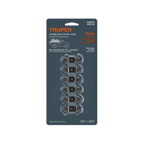 103870 - Blister con 12 anclajes para red de carga de 1.5 ton.
