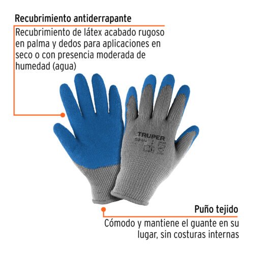 103871 - Guantes de poliéster recubiertos de latex, XG, Truper