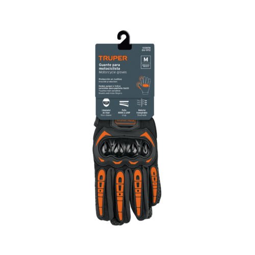 103874 - Guante con protección para motociclista, M, TRUPER