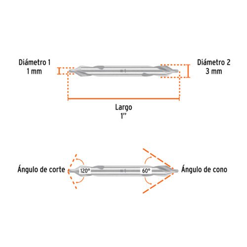 103879 103879 - Broca para centrar con doble punta #1, TRUPER