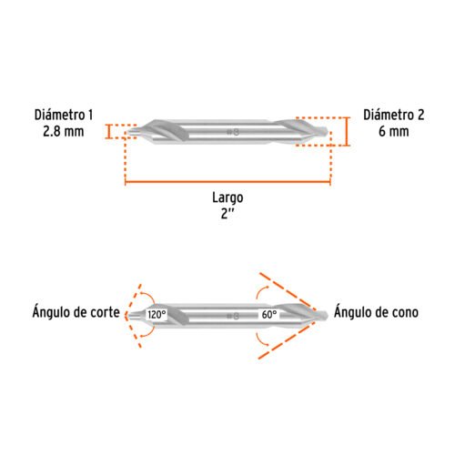 103901 103901 - Broca para centrar con doble punta #3, TRUPER